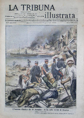 Il Re visita le rovine di Messina (La Tribuna illustrata, 10 gennaio 1909)